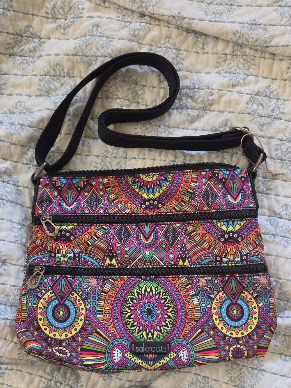 Sakroots Multicolor Llama Print Crossbody Bag